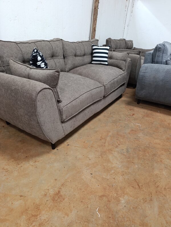 5-Seater Butterfly Sofa Tufted Fabric with Cushioned Armrests – Grey Finish